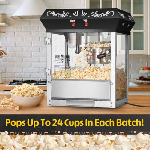 Great Northern Popcorn Black 6 oz. Ounce Foundation Old-Fashioned Movie Theater Style Popcorn Popper
