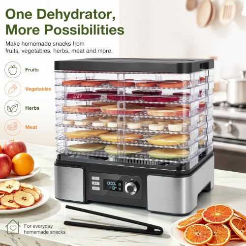 Food Dehydrator Machine with 7 BPA-Free Trays for Jerky, Fruit & Herbs