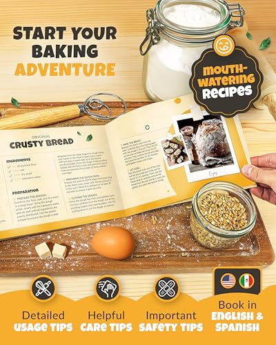 CRUSTLOVE Loaf Pan for Bread Baking - incl. Sourdough Bread-Baking Supplies like Banneton Bread-Proofing Basket - 2QT Enameled Oval Cast Iron Dutch Oven, Bread-Oven, Sour Dough Bread-Banking-Pan Tools