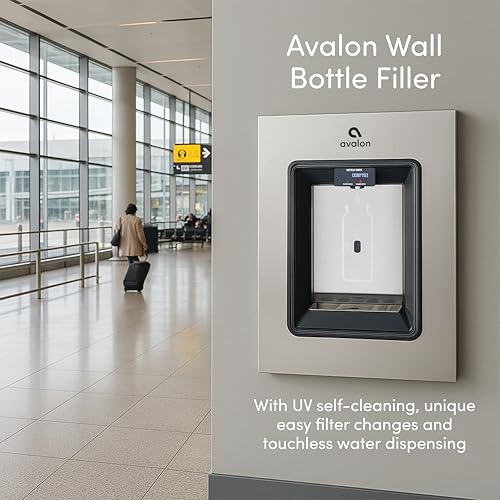 Avalon in-Wall Bottle Filling Station, Sensor Dispensing, Self Cleaning, Digital Bottle Counter Display, Dual Filtration, WiFi Enabled, Stainless Steel