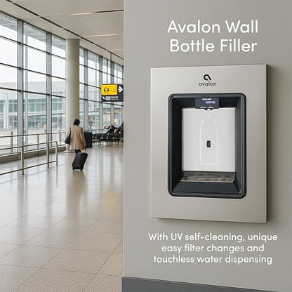 Avalon in-Wall Bottle Filling Station, Sensor Dispensing, Self Cleaning, Digital Bottle Counter Display, Dual Filtration, WiFi Enabled, Stainless Steel