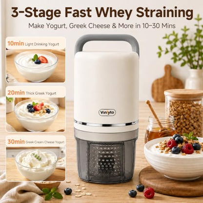 Vinlyto Auto Greek Yogurt Maker for Thick Cheese Yogurt & Homemade Tofu