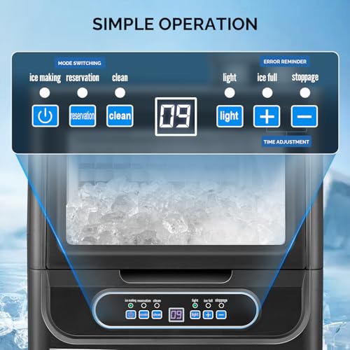 ROVSUN 70LBS/24H Countertop Ice Maker with 2 Water Inlets, ETL Certified