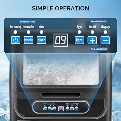 ROVSUN 70LBS/24H Countertop Ice Maker with 2 Water Inlets, ETL Certified