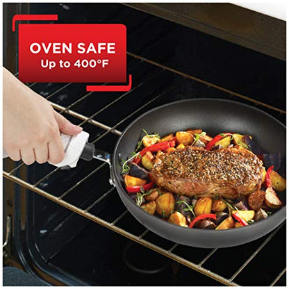 T-Fal Ultimate Hard Anodized Nonstick Griddle 10.25 Inch Oven Broiler Safe 400F Cookware, Pots and Pans, Dishwasher Safe Onyx