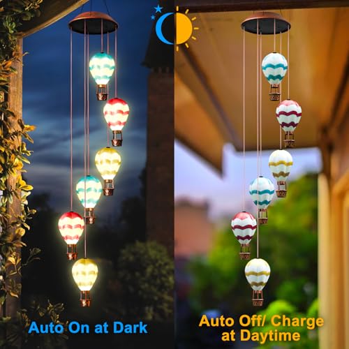 Singingarden Solar Wind Chimes for Outside - Solar Lights Outdoor Decor Gifts for Women Mom Grandma Birthday Gifts