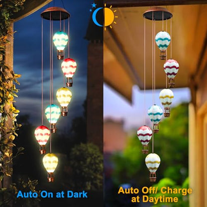 Singingarden Solar Wind Chimes for Outside - Solar Lights Outdoor Decor Gifts for Women Mom Grandma Birthday Gifts