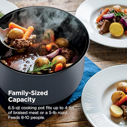 Ninja HyperHeat 9-in-1 Electric Pressure Cooker | 6.5 Qt Multi Cooker with Sear/Sauté, Slow Cooker, Rice Cooker, Sous Vide | 1200W | Fast Cooking, PFAS-Free Pot | Stone Purple | PC201SP