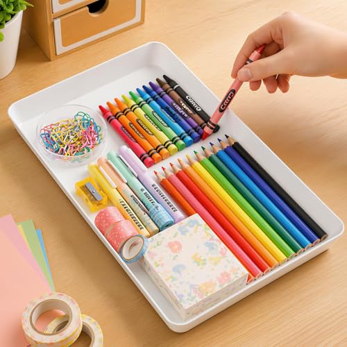 WOWBOX 4 pcs Serving Tray for Party, Grilling Accessories, Serving Platters for Snacks, Fruit, Reusable Plastic Trays for Serving Food and Pantry Organization in Kitchen & for Mothers Day Parties