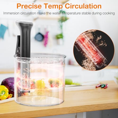 1100W Sous Vide Machine Upgraded Sous Vide Cooker Ultra-Quiet Precision Immersion Circulator with Touch Control & Digital Timer, IPX7 Waterproof Sous Vide Cooker for Home Chefs