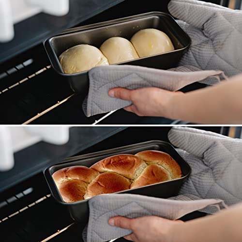 Axigundaone 10 Pcs Loaf Pans for Baking Bread, Nonstick Loaf Bread Pan 8 x 4 Inch, Carbon Steel Bread Pan for Homemade Bread (Black)