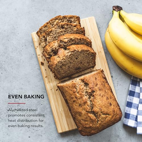 KitchenAid Nonstick Aluminized Steel Loaf Pan, Dishwasher Safe, 9 x 5 Inch, Contour Silver
