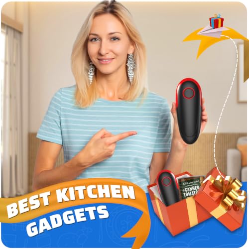 Electric Can Opener, One Touch Battery Operated Hands Free Automatic Can Opener with Smooth Edge Cut for Seniors, Arthritis & Weak Hands, Kitchen Gadget Fits Most Standard Cans