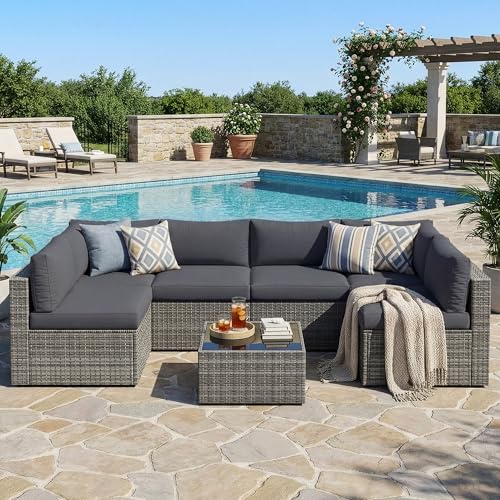 7 Pieces Outdoor Patio Furniture Set - Fit Small Spaces,Comfort,Sturdiness