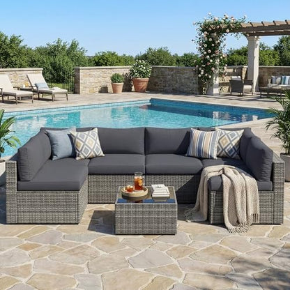 7 Pieces Outdoor Patio Furniture Set - Fit Small Spaces,Comfort,Sturdiness
