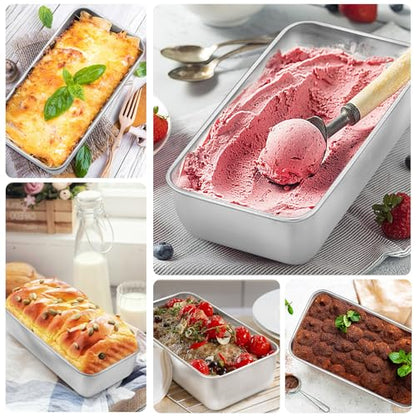 Onader 6 Pack Loaf Pans for Baking Bread, 9 x 5 Inch Stainless Steel Deep Meatloaf Toast Baking Pan Set