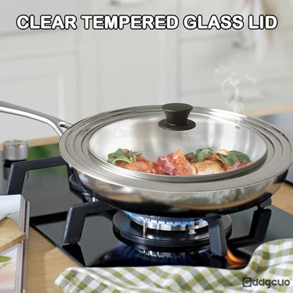 GDDGCUO 13-14-15 in Universal Pan Lid, Extra Large Stainless Steel Pot Lid for Pots, Pans, Skillets, Replacement Frying Pan Lid with Heat Resistant Silicone Knob, Dishwasher Safe