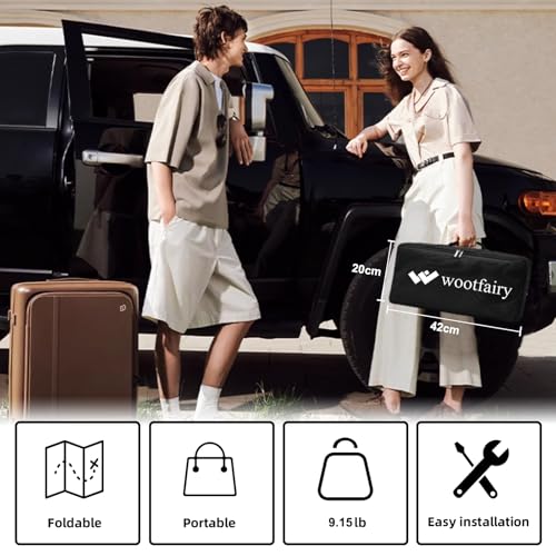 Projector Screen with Stand, Wootfairy 120 inch Portable and Foldable Indoor Outdoor Projection Screen 16:9 4K HD Rear Front Wrinkle-Free Movie Screen with Carry Bag for Home Theater Backyard Cinema