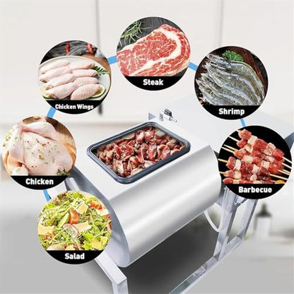 36lb/18l Vacuum Tumbler Marinator, Meat Tumbler Marinating Machine, 30w Three-Speed Bidirectional Rotation Rapid Marination Catering Food Processing, For Marinating Chicken, Steak, Burger & Bacon
