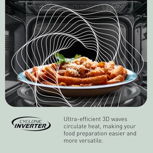 Panasonic NN-SN76LS 1.6 cu.ft Cyclonic Inverter Countertop Microwave Oven 1250Watt Power with Genius Sensor Cooking, 19.44"D x 21.88"W x 11.94"H, Stainless Steel