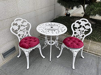 Mandolin White Rose Cast Aluminum 5 Piece Patio Dining Bistro Set