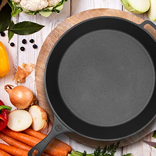 Commercial CHEF 15-inch Pre-seasoned Cast Iron Skillet