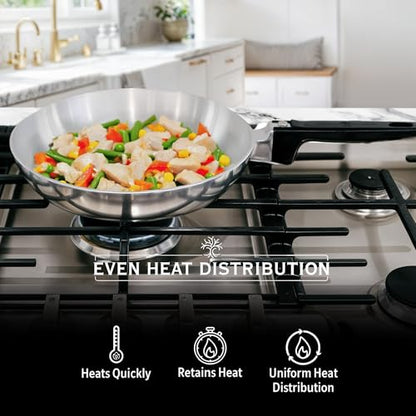 MAGNAWARE Chef Skillet – Quick & Even Heat Distribution – Lightweight Cast Aluminum Frying Pan – No Seasoning Required – PFOA & PTFE Free – Oven Safe Up to 350°F – Classic Vintage Design (13 Inch)