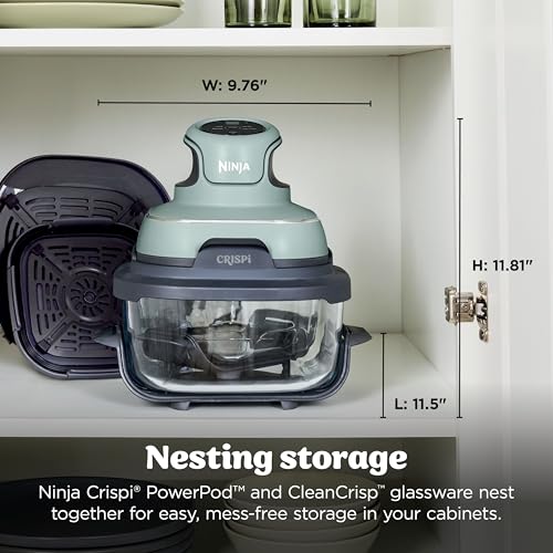 Ninja Crispi Glass Air Fryer, 4-in-1, Green, FN101SG