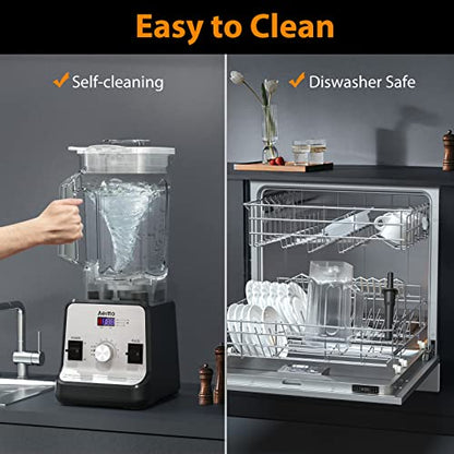 Aeitto Blender for Kitchen, 68 Oz Large Capacity Professional Countertop Blender, 1500-Watt Smoothie Blender for Ice Crush, Frozen Drinks, Grey