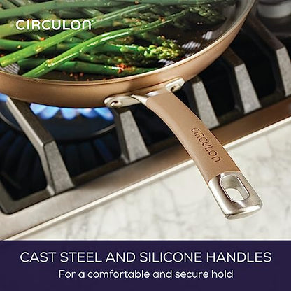 Circulon Premier Professional Hard Anodized Nonstick Cookware Induction Pots and Pans Set Nonstick, Home Essentials, 12-Piece, Bronze