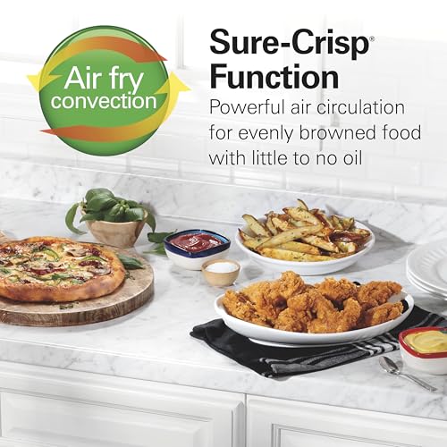 Hamilton Beach Sure-Crisp Air Fryer Toaster Oven Combo, Fits 9” Pizza, 4 Slice Capacity, Powerful Circulation, Auto Shutoff, Stainless Steel (31403)