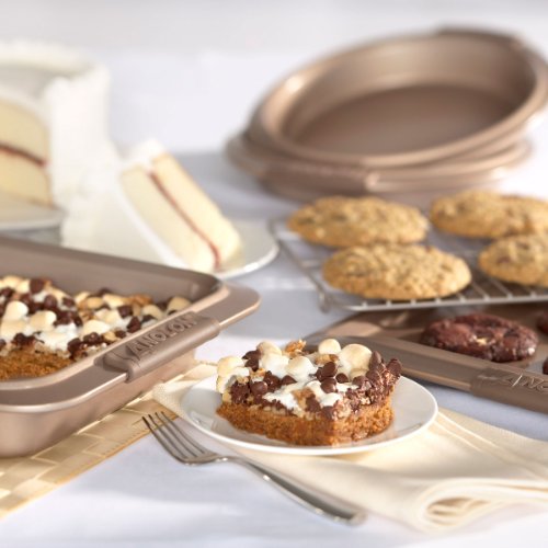 Anolon 57328 Advanced Nonstick Bakeware Set / Baking Pans with Grips - 5 Piece, Brown