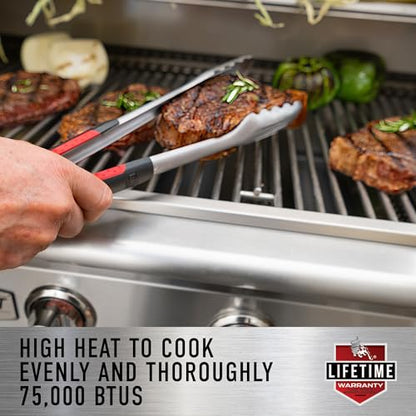 Bull Outdoor Products BBQ 47628 Angus 75,000 BTU Grill Head, LP, 304 Stainless Steel, 4 Burners, 810 sq. Inches, Twin Lights, Rotisserie Kit