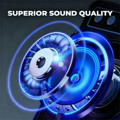 VOSOCO Karaoke Machine with 2 Wireless Microphones, Portable Bluetooth Speaker for Adults Kids, PA Systems Support TWS Echo Adjust TF USB AUX for Home Party Outdoor Travel