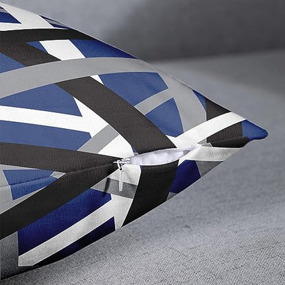 Emvency Throw Pillow Covers Set of 2, 20 x 20 Inch, Retro Striped Blue