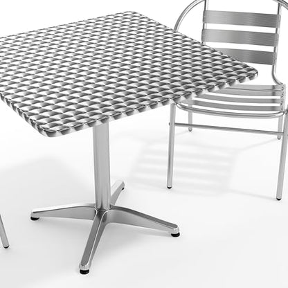 Flash Furniture Lila 31.5'' Square Aluminum Indoor-Outdoor Table Set with 2 Slat Back Chairs