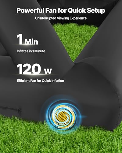 VEVOR 14FT Inflatable Projector Screen, Inflatable Movie Screen Outdoor with 120W Air Blower Projector Screen Oxford Fabric Material Blow Up Screen for Outdoor Backyard, Home Theater, Theme Party