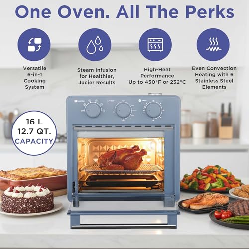 Magnavox Home, 16.5 qt Air Fryer Oven, With Steam Infusion, Ocean
