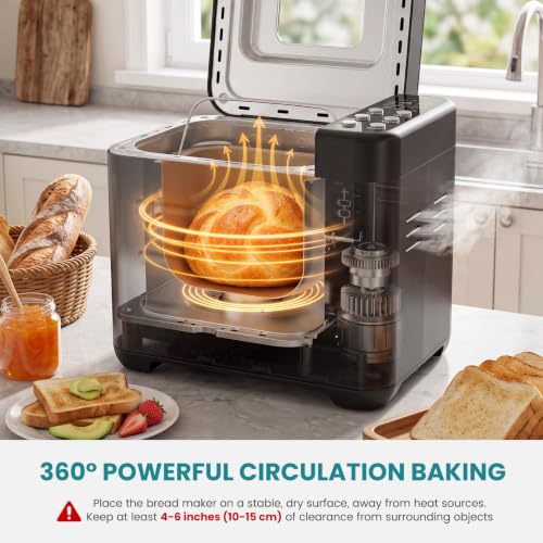 OLIXIS Bread Maker, 21-IN-1 Bread Machine, 2LB Automatic Stainless Steel