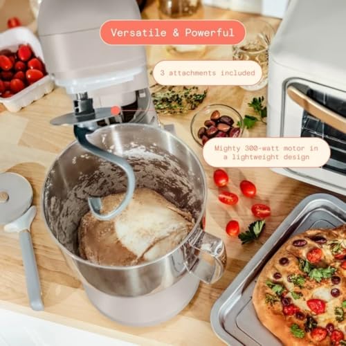 Wonderful Kitchen Stand Mixer 5.3 Qt Bowl, 12 Speeds Tilt-Head, Dough Hook Flat Beater Whisk for Baking Tasks Metal Build for Baking (Wildflower Porcini Taupe)