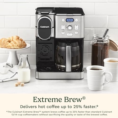 Cuisinart 12-Cup Coffee Maker, Single-Serve Brewer Glass Carafe, Automatic Hot & Iced Coffee Machine, Brew Strength Control and Pause, SS-16, Stainless Steel