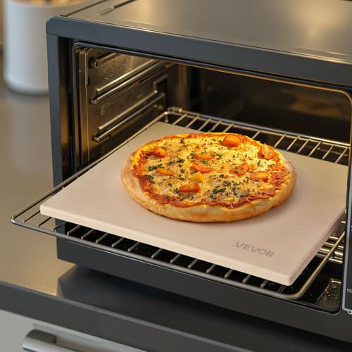VEVOR Pizza Stone, 20 x 14 x 0.67 in Rectangular Pizza Stone, Extra Large Baking-Stone with Scraper, 1450℉ Heat-Resistant Cordierite, for Oven, BBQ Griller, Baking Bread & Pizza