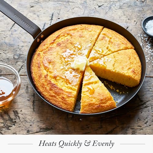 Merten & Storck Pre-Seasoned Carbon Steel 12” Frying Pan Skillet, Use on Induction, Stove and Grill, Durable, Even-Heating, for Searing, Grilling, Oven Use, and Campfire, Indoor/Outdoor