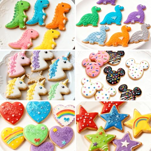 MINO ANT Stainless Steel Cookie Cutters, Mickey Unicorn Dinosaur Heart Star Cookie Cutters, Metal Biscuit Cutter Molds for Baking or Valentine's Day Christmas Holiday Party Decorations
