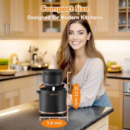 BRIOBITE 1.1 Quart Ice Cream Maker Machine,Black