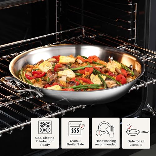 All-Clad D3® Stainless Steel Non Stick 3 Quart Braiser Pan- Made in the USA- The Original Bonded Professional Cookware- Oven Safe & Induction Compatible