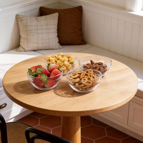 Iyulania 8.5 oz Clear Glass Bowl, Small Prep Bowls for Prepping Ingredients, Dishwasher and Microwave Safe, Stackable, Set of 6
