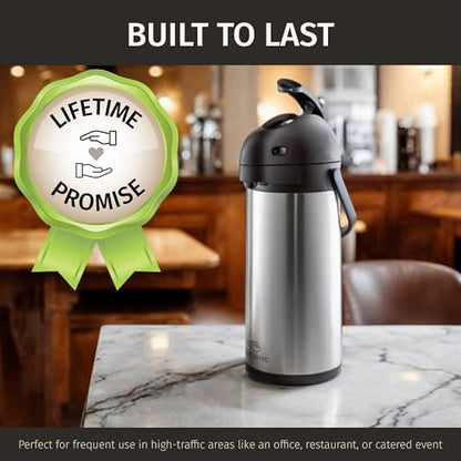 Cresimo Coffee Carafe with Pump 102oz / 3L Airpot Large Hot Water Dispenser