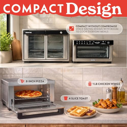 Gourmia Toaster Oven - 4-Slice Capacity, Digital Display, Stainless Steel