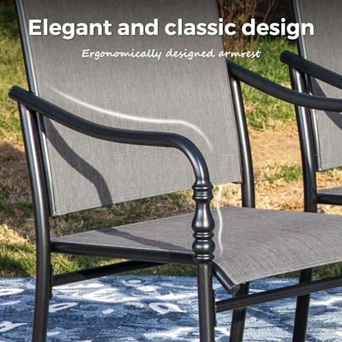 MIXPATIO 9pc Patio Dining Set, 83" Rectangular Table, Textilene Chairs